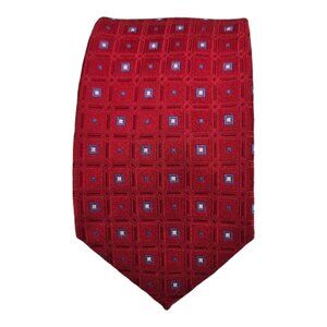 DONALD TRUMP XL Red Geometric Silk Tie 62"/ 3.5" EC